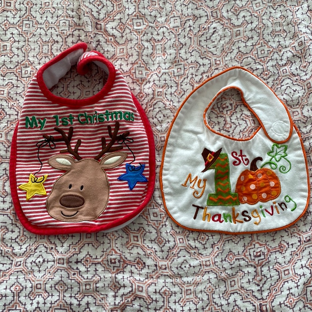 Two holiday bibs